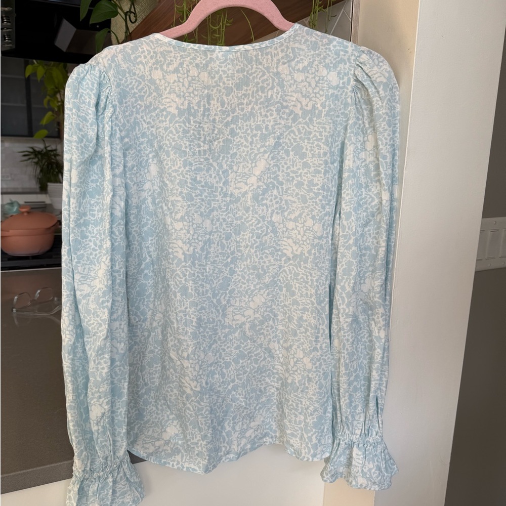 Melrose and Market Pastel Blue Floral Blouse NWT - Picture 2 of 8